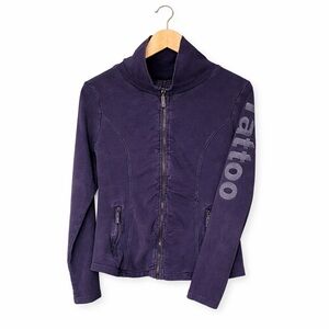 Women's Y2K Tattoo Fitted Zip-Up Athletic Top XL